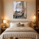 Verweerde Lagen, Abstract & Modern schilderij aan de muur in interieur
