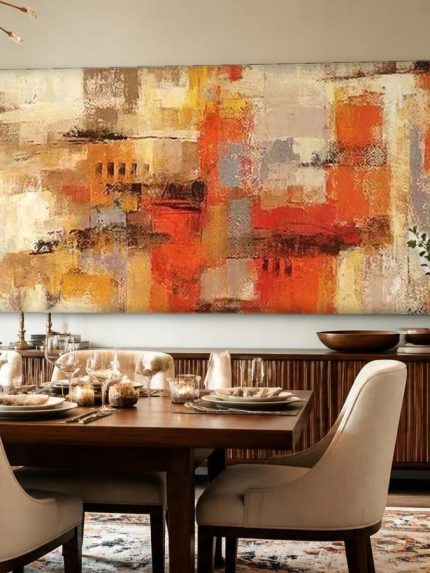 Verzengend, Abstract & Modern schilderij aan de muur in interieur