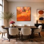 Verzengende Gloed, Abstract & Modern schilderij aan de muur in interieur