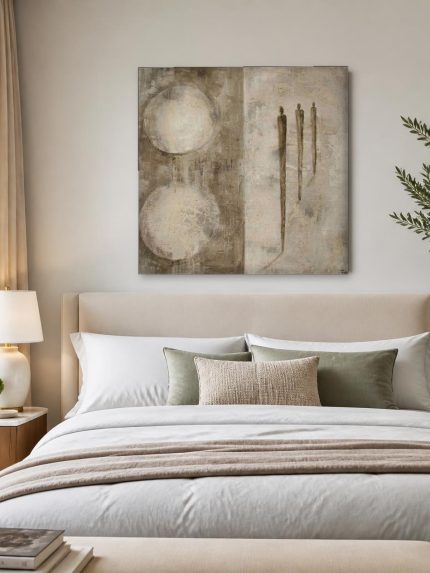 Silhouetten en Sferen in Aardetinten, Mensen & Portretten schilderij aan de muur in interieur