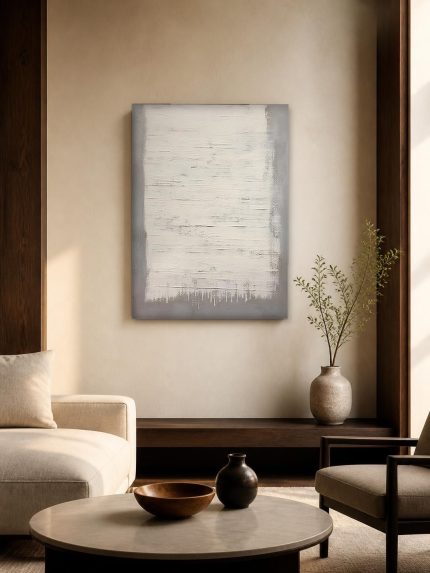 Stille Textuur, Abstract & Modern schilderij aan de muur in interieur