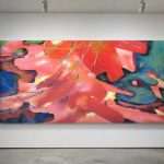 Vurig Lijnenspel, Abstract & Modern schilderij aan de muur in interieur