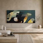 Organische Vormen in Beweging, Abstract & Modern schilderij aan de muur in interieur