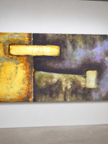 Gouden Gloed, Abstract & Modern schilderij aan de muur in interieur