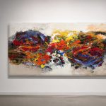 Vurige Wervelwind, Abstract & Modern schilderij aan de muur in interieur
