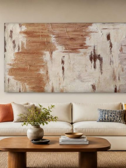 Verweerde Aarde, Abstract & Modern schilderij aan de muur in interieur