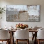 Zachte Vlakken in Beige, Abstract & Modern schilderij aan de muur in interieur