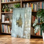 Gouden Silhouet, Abstract & Modern schilderij aan de muur in interieur