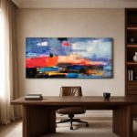 Ochtendgloren, Abstract & Modern schilderij aan de muur in interieur