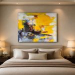 Rhapsodie in Geel, Abstract & Modern schilderij aan de muur in interieur