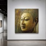 Boeddha in Stille Meditatie, Mensen & Portretten schilderij aan de muur in interieur