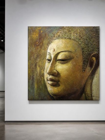Boeddha in Stille Meditatie, Mensen & Portretten schilderij aan de muur in interieur