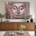 Stille Boeddha, Mensen & Portretten schilderij aan de muur in interieur