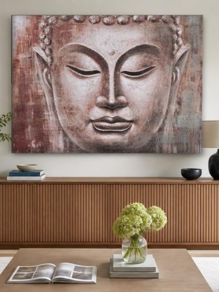 Stille Boeddha, Mensen & Portretten schilderij aan de muur in interieur