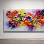 Juichende Kleuren, Abstract & Modern schilderij aan de muur in interieur
